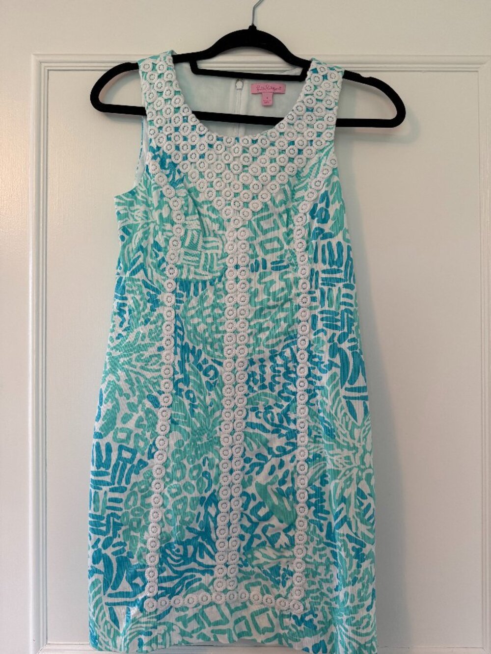 Lilly Pulitzer Mcfarlane Shift Dress in Seaside Aqua Size 0 Blue Preppy Cotton